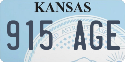 KS license plate 915AGE