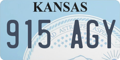 KS license plate 915AGY