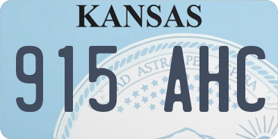KS license plate 915AHC