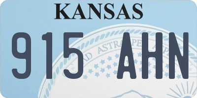 KS license plate 915AHN