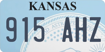 KS license plate 915AHZ