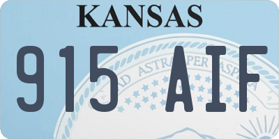 KS license plate 915AIF