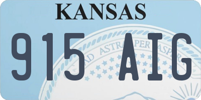 KS license plate 915AIG