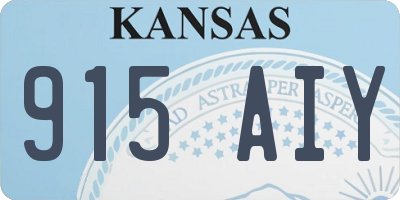 KS license plate 915AIY