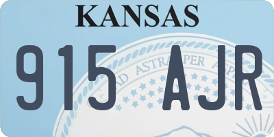 KS license plate 915AJR