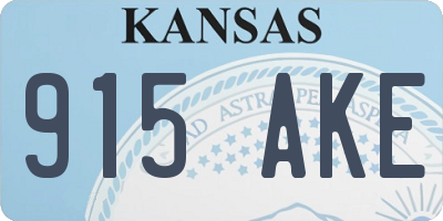 KS license plate 915AKE