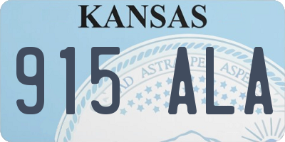 KS license plate 915ALA