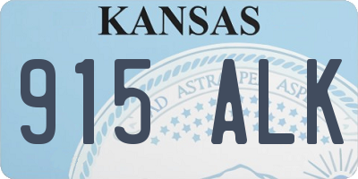 KS license plate 915ALK
