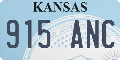 KS license plate 915ANC