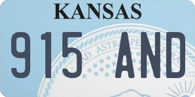 KS license plate 915AND