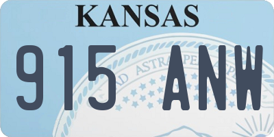 KS license plate 915ANW