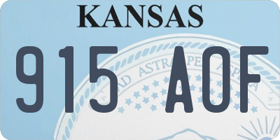 KS license plate 915AOF
