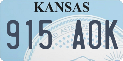 KS license plate 915AOK