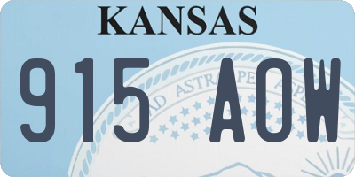 KS license plate 915AOW