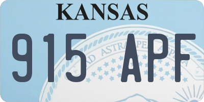 KS license plate 915APF