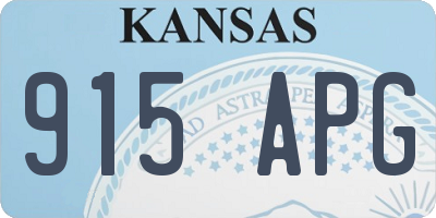 KS license plate 915APG