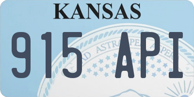 KS license plate 915API