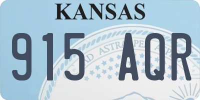 KS license plate 915AQR