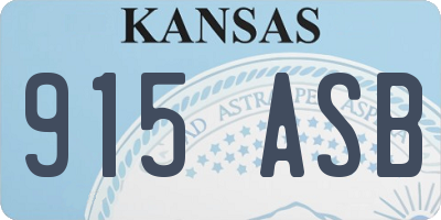 KS license plate 915ASB