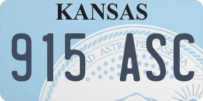 KS license plate 915ASC
