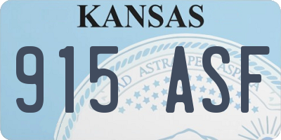 KS license plate 915ASF