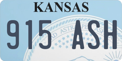 KS license plate 915ASH
