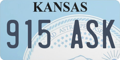 KS license plate 915ASK