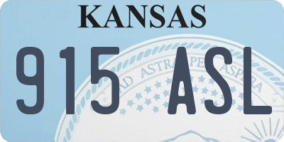 KS license plate 915ASL