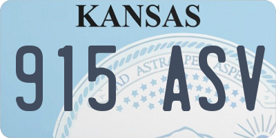 KS license plate 915ASV