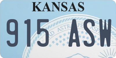 KS license plate 915ASW