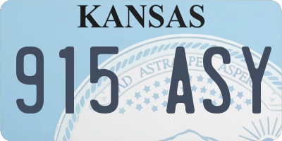 KS license plate 915ASY