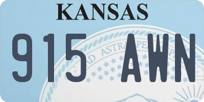 KS license plate 915AWN