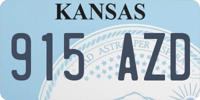 KS license plate 915AZD