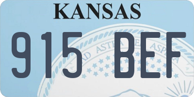 KS license plate 915BEF