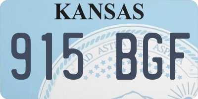 KS license plate 915BGF