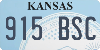 KS license plate 915BSC
