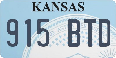 KS license plate 915BTD