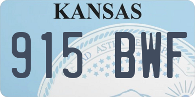 KS license plate 915BWF