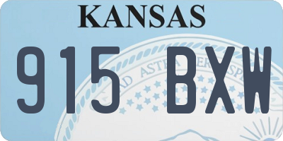 KS license plate 915BXW