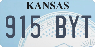 KS license plate 915BYT