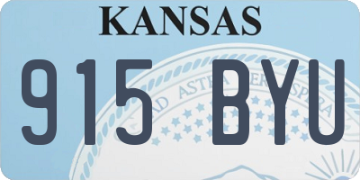 KS license plate 915BYU