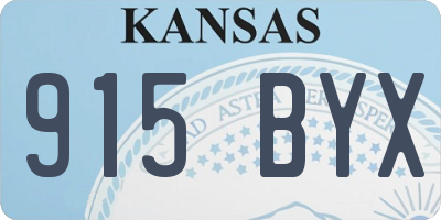 KS license plate 915BYX