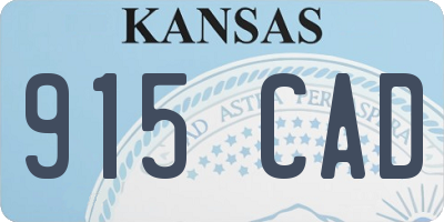 KS license plate 915CAD