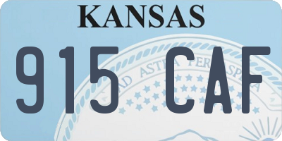KS license plate 915CAF
