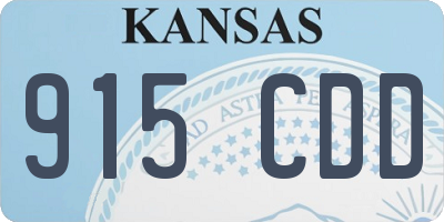 KS license plate 915CDD