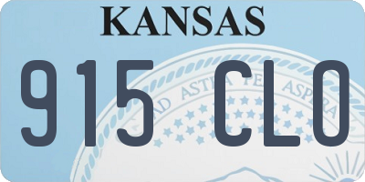 KS license plate 915CLO