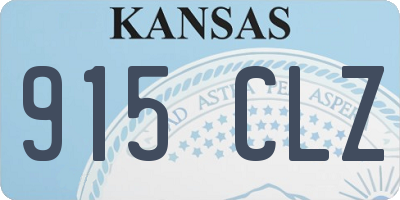 KS license plate 915CLZ