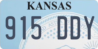 KS license plate 915DDY