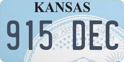 KS license plate 915DEC