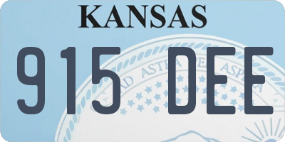 KS license plate 915DEE